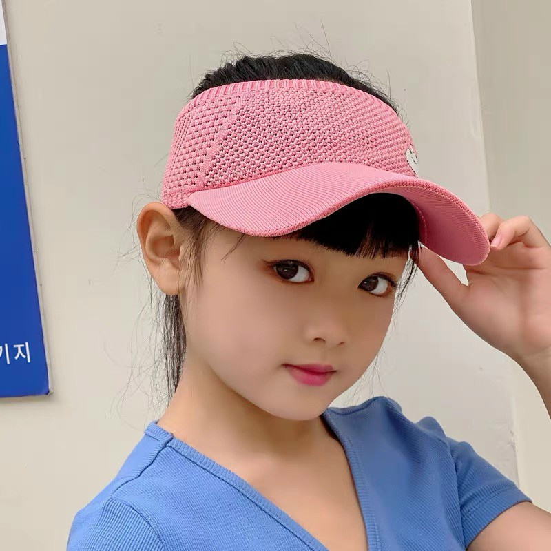 Mũ lưỡi trai kiểu hở nữa đầu họa tiết hình thú đáng yêu cho bé