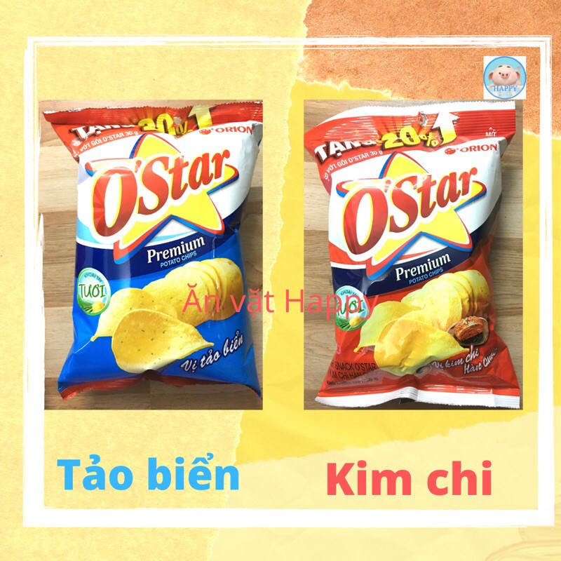 Bánh Snack khoai tây Orion® O’star vị Tảo biển/ Kim chi Hàn Quốcgói 36g và 63g