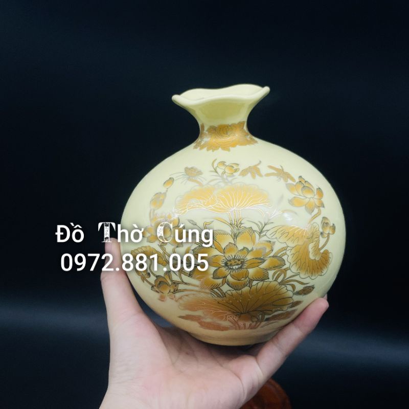 Bình hút lộc bàn thờ thần tài màu ngà