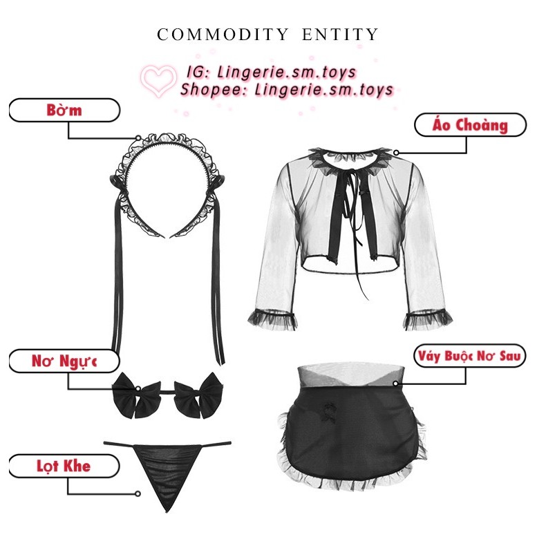 Cosplay Hầu Gái Dây Nơ Gợi Cảm - Set Nhiều Phụ Kiện Đi Kèm • QR602 | BigBuy360 - bigbuy360.vn