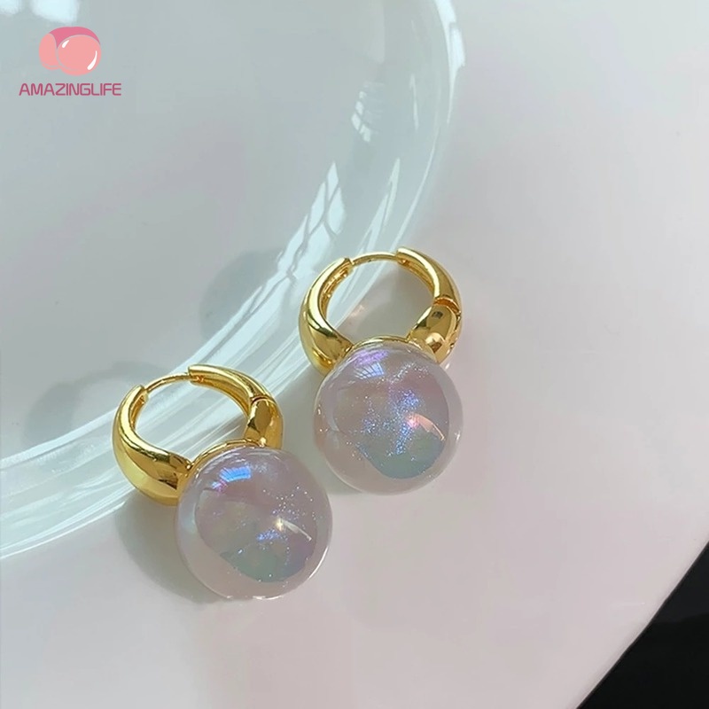 Bông Tai Ngọc Trai Giả Màu Vàng Thời Trang Sang Trọng Cho Nữ