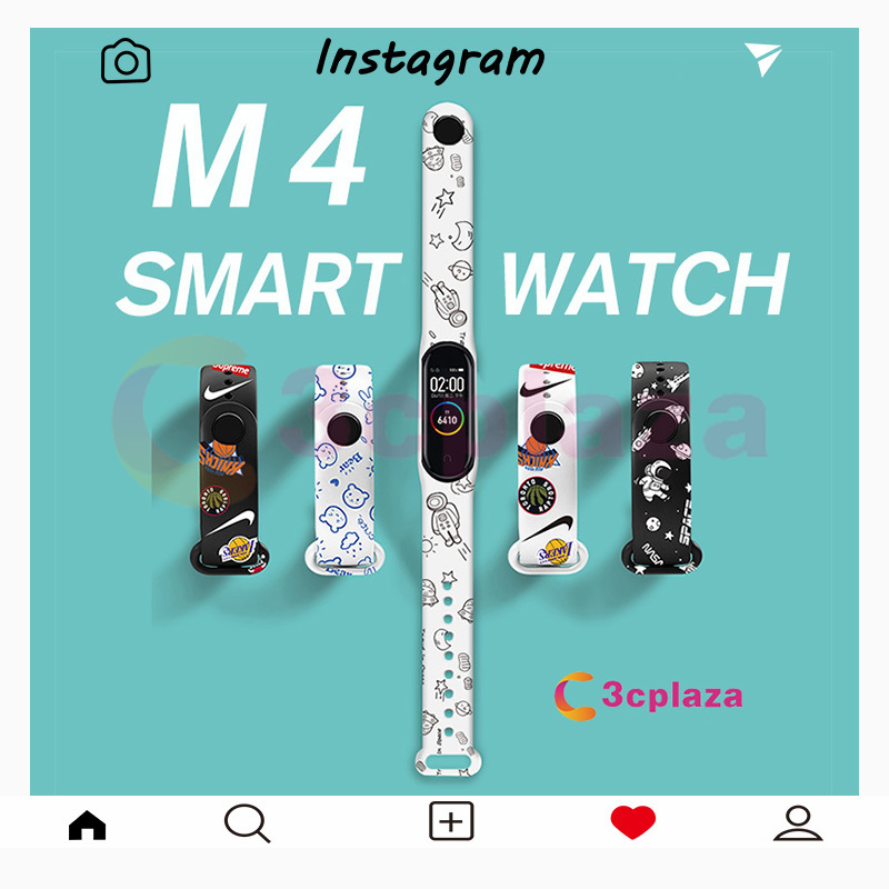 🌟MA5🌟 M4 đồng hồ thông minh M4 Smart band M4 Đồng hồ Fitness Tracker đeo tay thể thao Nhịp tim Huyết áp Smartband Theo dõi sức khỏe Đồng hồ thông minh