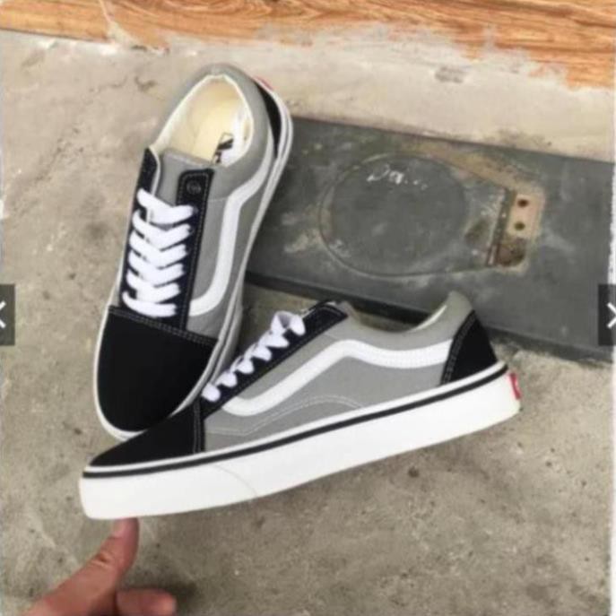 [Sale 3/3]Giày Vans Old Skool Xám Trắng, giày thể thao nam nữ đầy đủ tem/tag/mác [ FULLBOX + FREESHIP ] P09