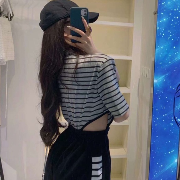 Áo liền quần HAGA áo bodysuit nữ cộc tay cổ V cá tính ALT18