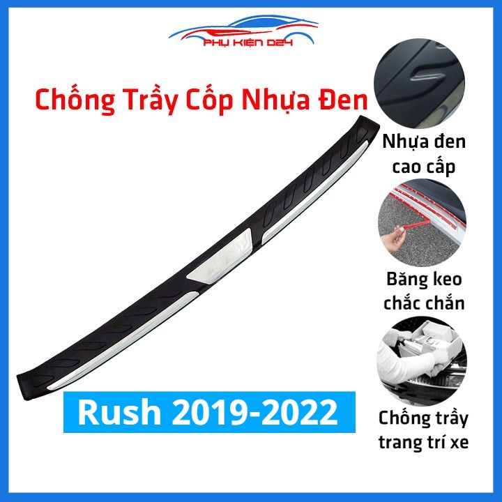 Ốp chống trầy cốp ngoài nhựa đen Rush 2019-2020-2021-2022 hàng loại 1 dán cốp sau chống xước trang trí xe