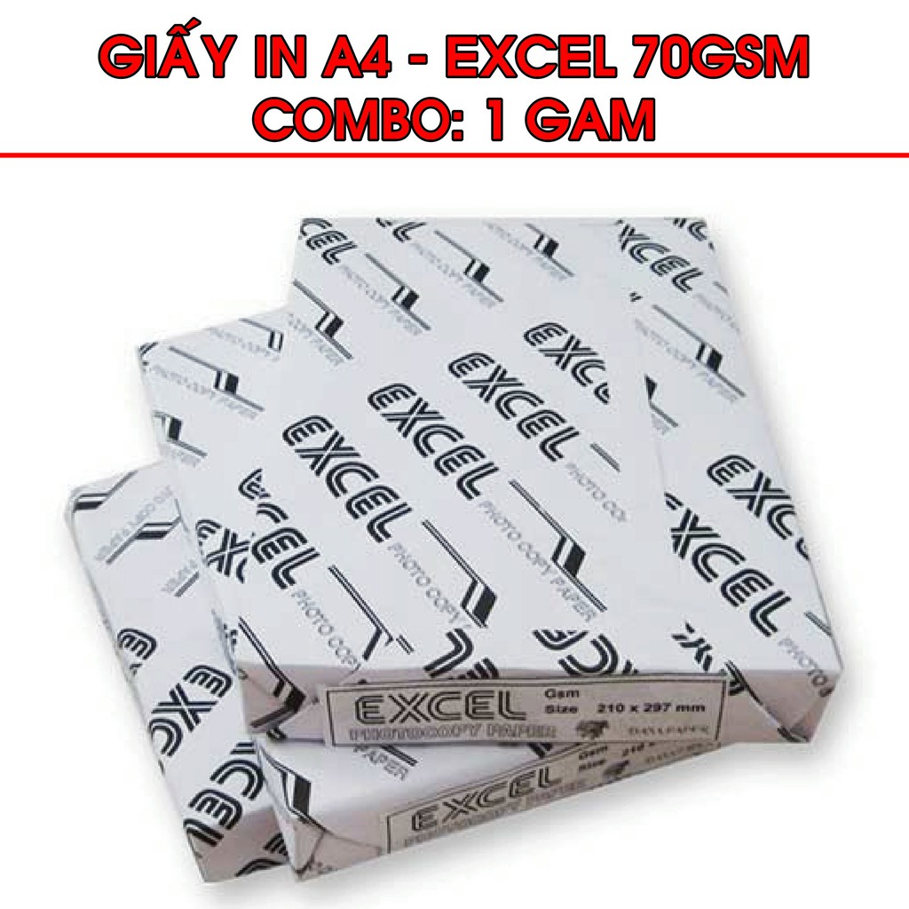 1 Gam (400 tờ) Giấy A5 / A4 Excel 70gsm - Giấy in đơn hàng - Giấy in Excel giá rẻ