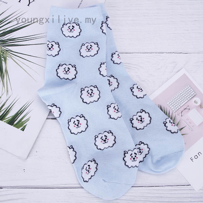 Vớ Cotton Dài Thể Thao In Hình Bts Hoạt Hình