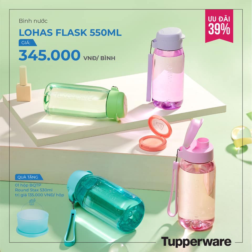 Bình đựng nước Tupperware Lohas Flask