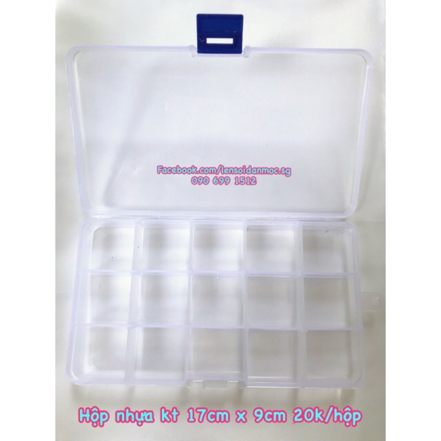 Hộp nhựa 15 ngăn (kích thước 17cm x 9cm)