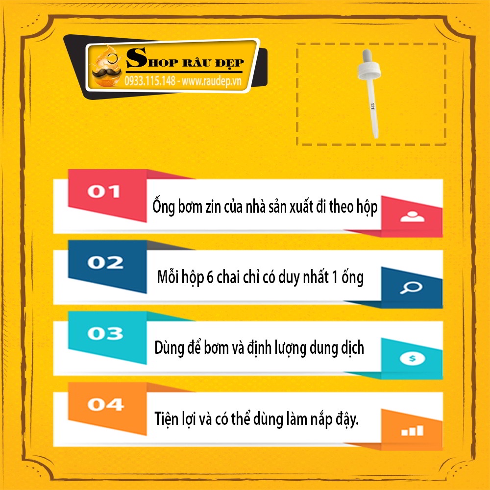 Ống Bơm Zin 1ml Dùng Minoxidil 5% Mỹ