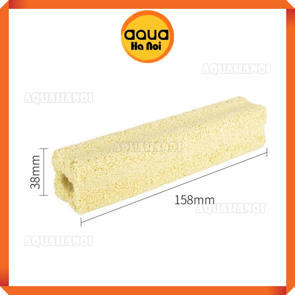 Thanh sứ lọc hoa mai vàng  - Vật liệu lọc làm trong nước hồ cá Koi, cá rồng, thủy sinh 4*4*16 cm