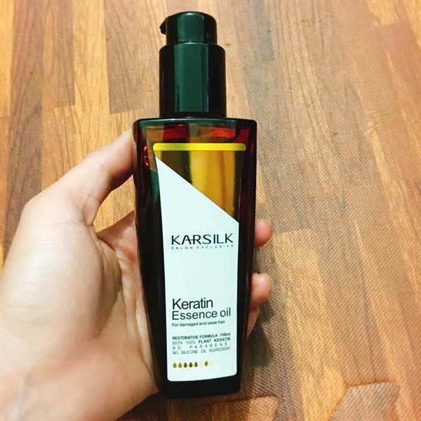 Tinh dầu dưỡng bóng tóc Karsilk Keratin Essence Oil cho tóc yếu và hư tổn 100ml | BigBuy360 - bigbuy360.vn