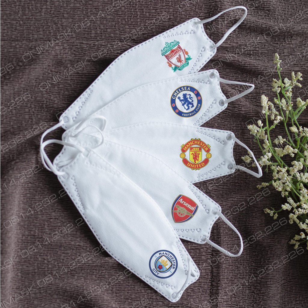 Khẩu trang CLB bóng đá Manchester, Chelsea, Liverpool, Arsenal, MC, Barca, Real, PSG,... (10 cái)