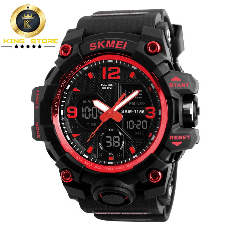 Đồng Hồ Thể Thao Nam SKMEI DH030 Cao Cấp Chống Sốc Chống Nước, Kim Điện Tử Đa Chức Năng -KING STORE