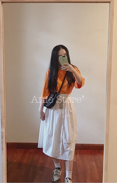 Chân Váy Xòe Ulzzang Nữ Lệch Vạt 🦋 Váy Nữ Trơn 2 Tà Cạp Chun Đen Trắng 🦋 | BigBuy360 - bigbuy360.vn