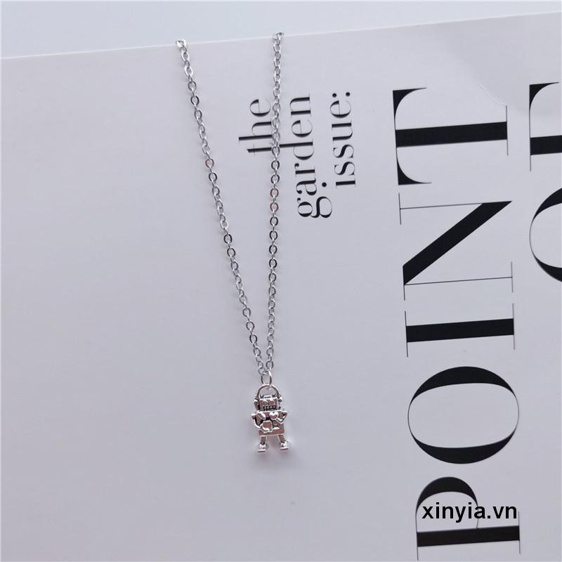 Vòng cổ mặt dây hình robot mini dễ thương phong cách hiphop thời trang