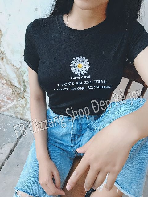 [Mã FAMAYWA giảm 10K đơn 50K] [HÌNH THẬT ÁO CROPTOP THÊU HOA CÚC TRẮNG ULZZANG - ÁO THUN ÔM BODY | BigBuy360 - bigbuy360.vn