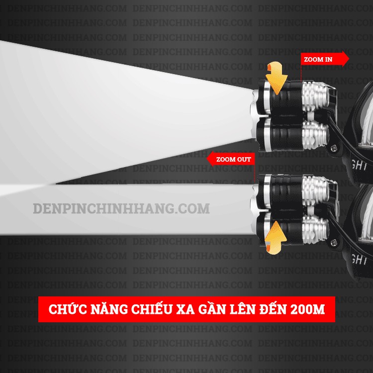 Đèn pin đội đầu 5 bóng 30W phiên bẩn 2021 - Có Zoom xa gần