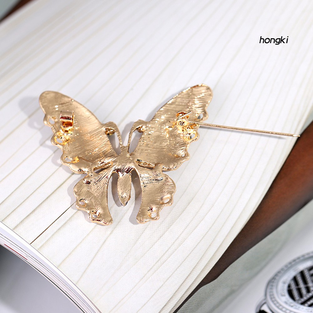 BUTTERFLY Ghim Cài Áo Hình Bươm Bướm Đính Đá Nhân Tạo Thời Trang Cho Nữ
