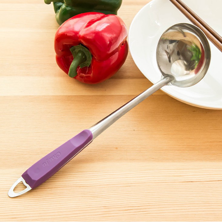 [Khuyến mại sốc] Muỗng múc canh inox cán nhựa chống nóng S4L33T12-18