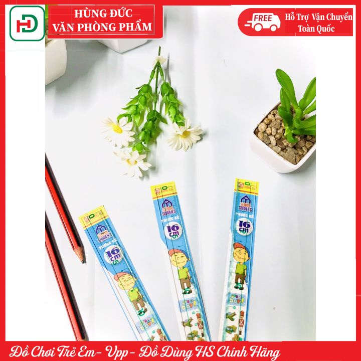 Thước kẻ trắng học sinh 16cm, 20cm và 30cm Hồng Hà 3367,3385 và 3390