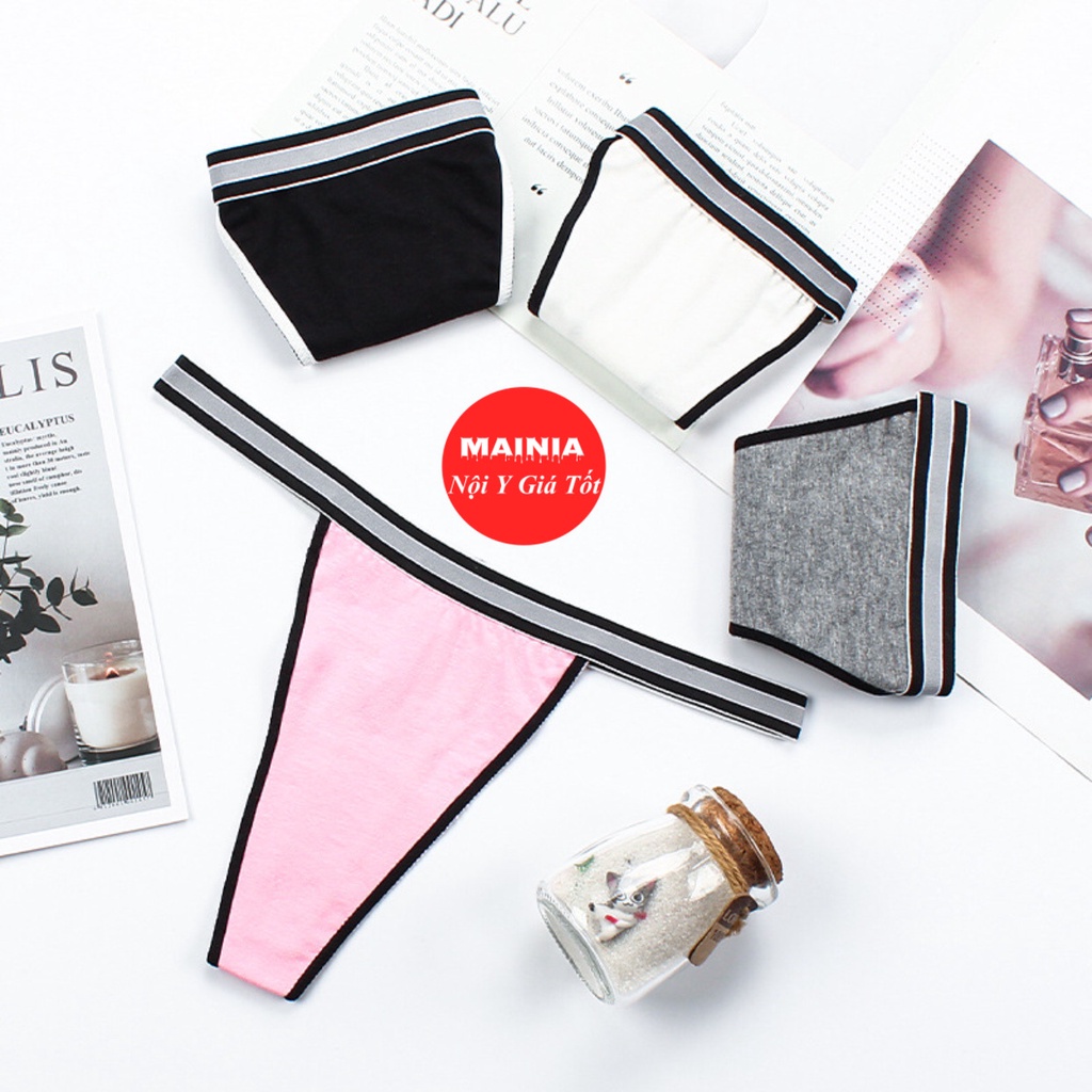 [ CÓ BiGSIZE ] Quần Lót Lọt Khe Cotton Màu Trơn Kiểu Dáng Sexy Gợi Cảm Mặc Cực Thoải Mái Mainia Shop