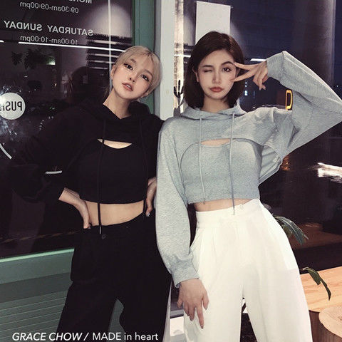 Áo Hoodie Dài Tay Cá Tính Dễ Phối Đồ Dành Cho Nữ