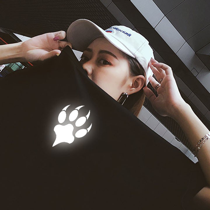 Áo thun phản quang tay lỡ nam nữ Sói Bạc