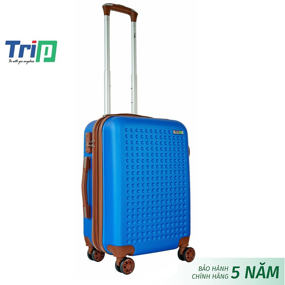 Vali nhựa TRIP P803A Size 20inch đựng 7kg đến 10kg hành lý xách tay lên canbin máy bay bảo 5 năm, 1 đổi năm đầu t