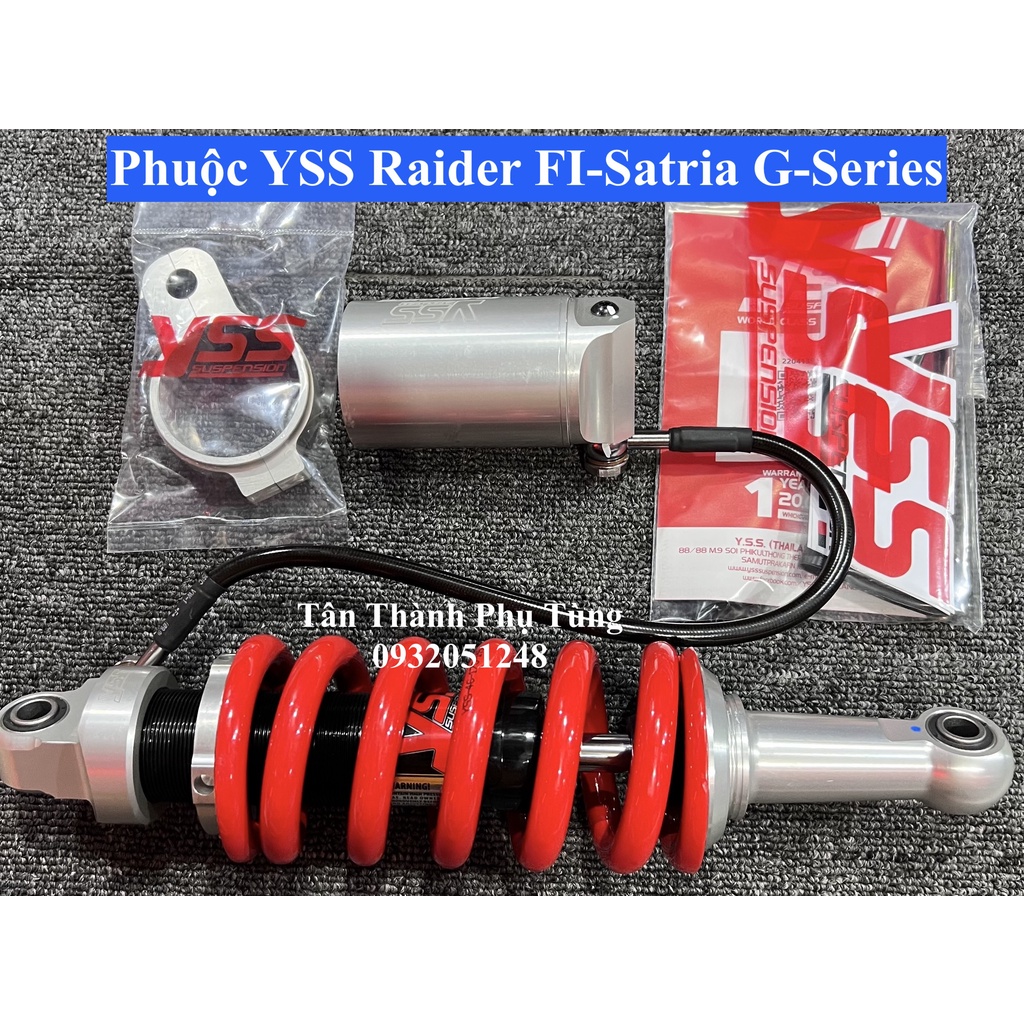 Phuộc YSS Raider Fi, Satria G Series Chính hãng- Đỏ bình bạc