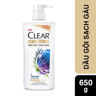 [NEW] Dầu Gội Clear Botanique Sạch Gàu 650g 5 Tinh Dầu