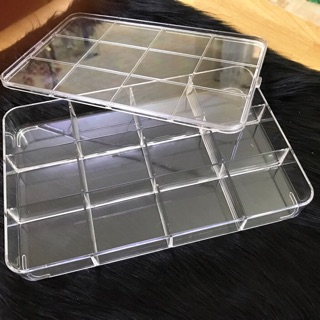 Mộc - Khay mica 12 ô đựng phụ kiện, đựng hạt xỏ size 22,5*14,5*3cm