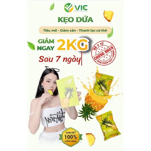 kẹo dứa giảm cân PLus 7vị  [CHÍNH_HÃNG_VIC]