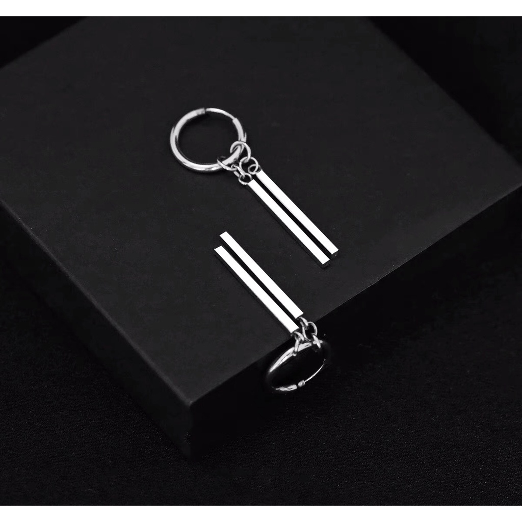Khuyên tai Nam Bạc Unisex Tròn to nhỏ Sang Chảnh Cá tính Cute Ngầu Ken Lucifer Store Hoa tai Titan - Hoa Tai Ken