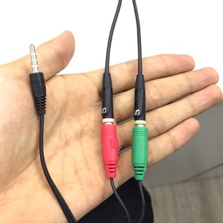 Dây chia jack loa chuẩn 3.5mm từ 1 ra 2 (4 khấc ) cho tai nghe pc và laptop