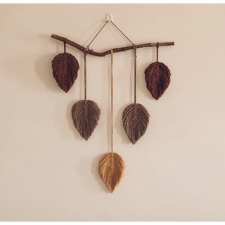 Macrame chiếc lá handmade treo tường trang trí