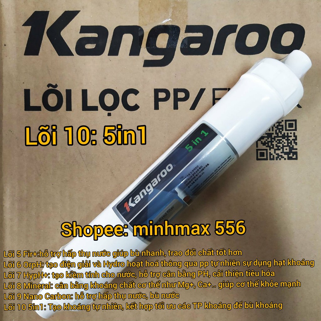 LÕI LỌC NƯỚC KANGAROO Hydrogen số 10 5in1 | thay cho máy KG100HP, KG100HA, KG100HQ, KG100HC..