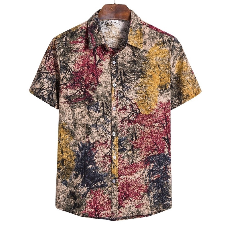 Men's plus size short-sleeved shirt fashion print British fan shirt | BigBuy360 - bigbuy360.vn