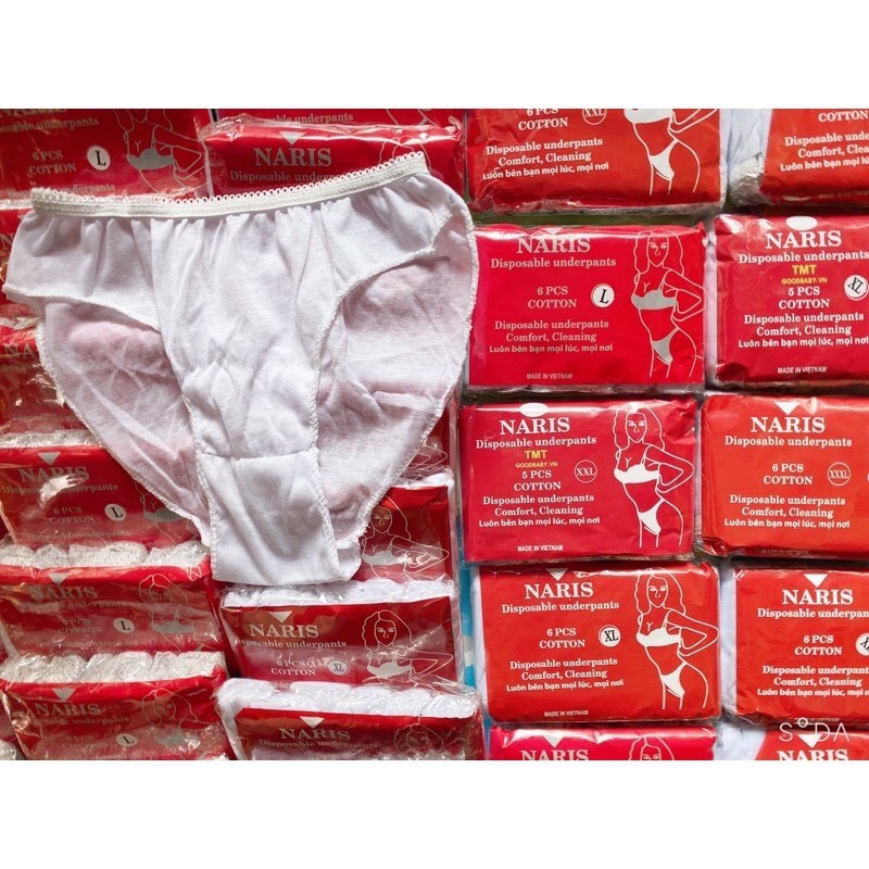 Combo 5 Gói  Gói Quần Lót Giấy Naris Vải ĐẸP )Cotton, Quần Lót Dùng 1 Lần ( LOẠI ĐẸP )