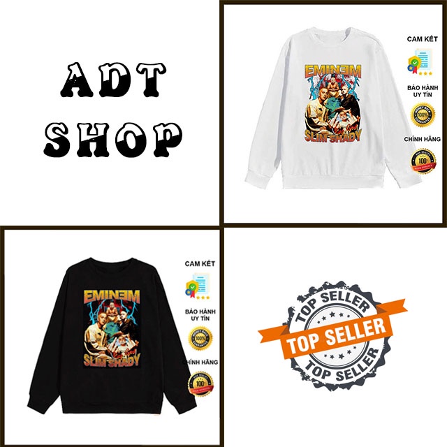 Áo Sweater Eminem Slim Shady - RAP GOD - Áo Nỉ Da Cá Dài Tay Hip Hop Unisex Form Rộng