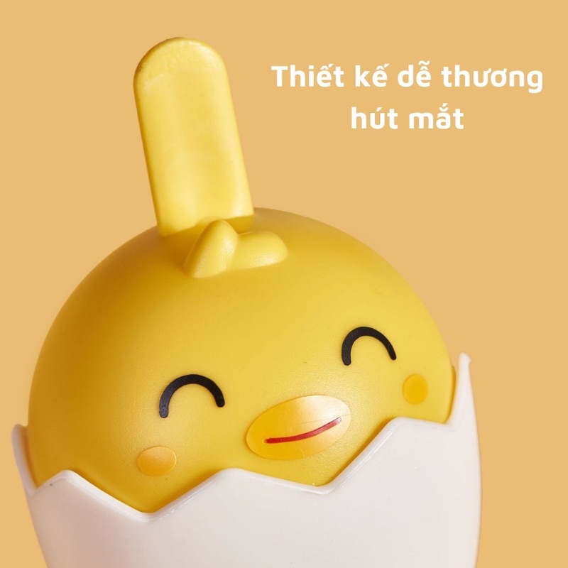 Khuôn làm kem 6 que gà con dễ thương tiện lợi an toàn kháng khuẩn khay kem an toàn cho bé