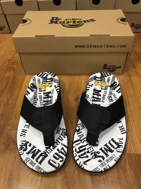 [GIÁ SỐC] Dép kẹp nam, dép xỏ ngón ⚡️FREESHIP⚡️Dr.Martens Cao Cấp, Siêu Êm, Siêu Bền FULLBOX (Đế Trắng Chữ)