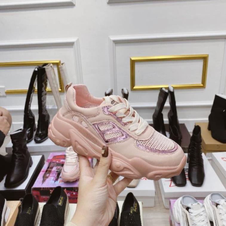 VHL(ẢNH THẬT)Giày Thể Thao Nữ Sneaker Hồng Đế 3p Pha Lưới Mềm Êm Fullbox Cao Cấp