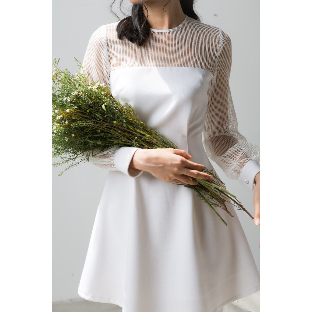 ĐẦM TAY DÀI PHỐI LƯỚI - D1140 | BigBuy360 - bigbuy360.vn