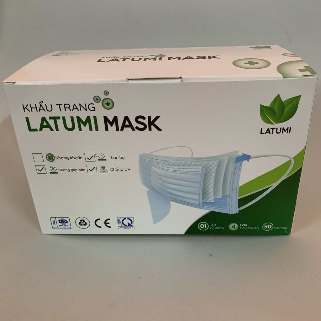 Khẩu Trang Y tế 4 Lớp Thông Thường LATUMI Ngăn Giọt Bắn, Ngăn Bụi, Phòng Chống Lây Nhiễm Qua Đường Hô Hấp | BigBuy360 - bigbuy360.vn