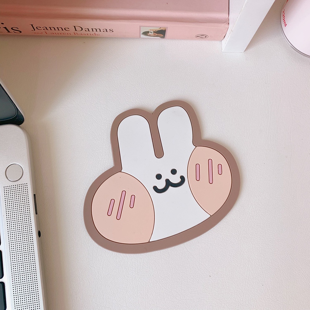 Miếng Lót Ly Silicon Mềm Hình Thỏ Dễ Thương Sáng Tạo