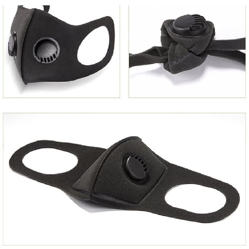 Tấm Lọc Khí Đôi Màu Đen Chống Bụi Chống Gió Có Thể Tái Sử Dụng Cho Nữ