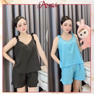 Đồ bộ nữ mặc nhà quần đùi lụa mềm mại thoải mái mặc ở nhà đẹp đi chơi dễ thương diễm quỳnh s073
