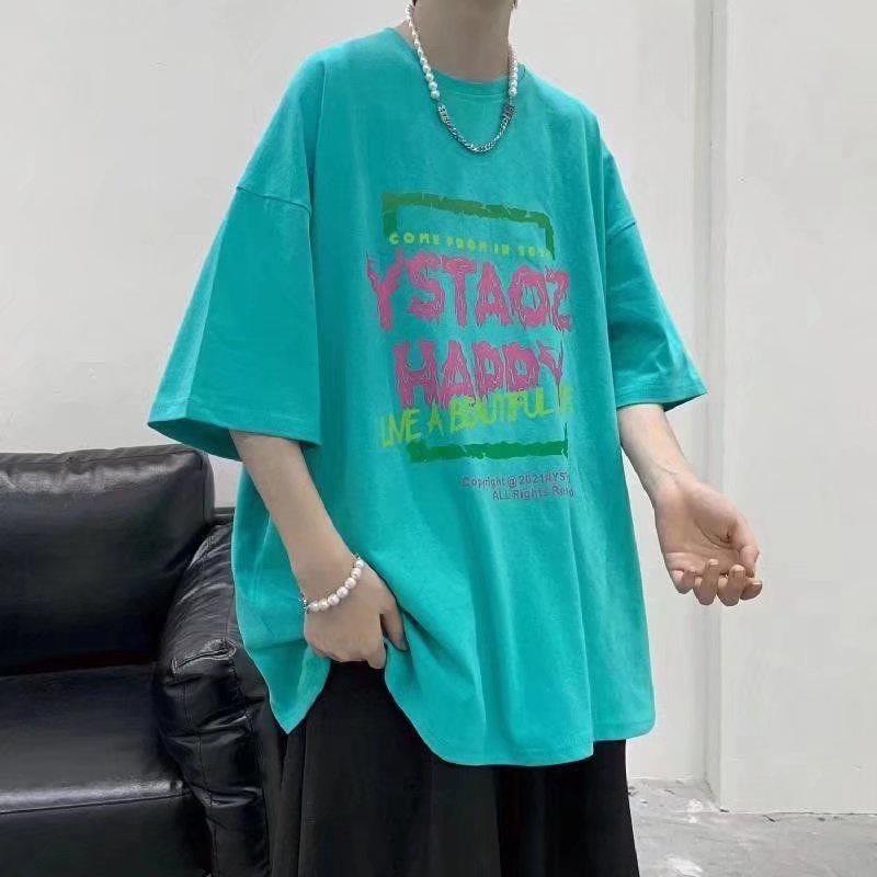 Áo Thun Dáng Rộng In Chữ Phong Cách Hip Hop Đường Phố Cho Nam Nữ Cỡ M-8XL