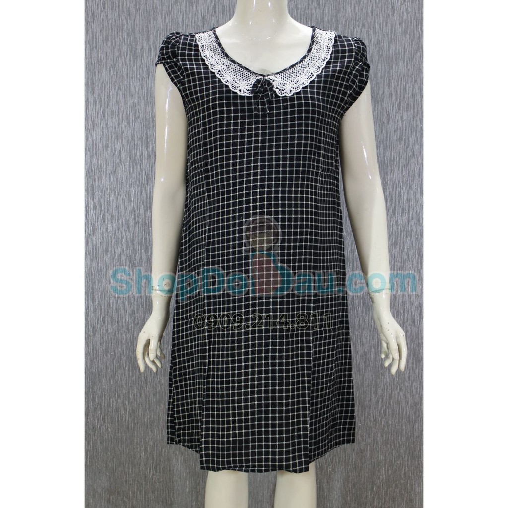 Đầm bầu mặc nhà cổ tròn - ren - tôn thái (Mã số: DN455)